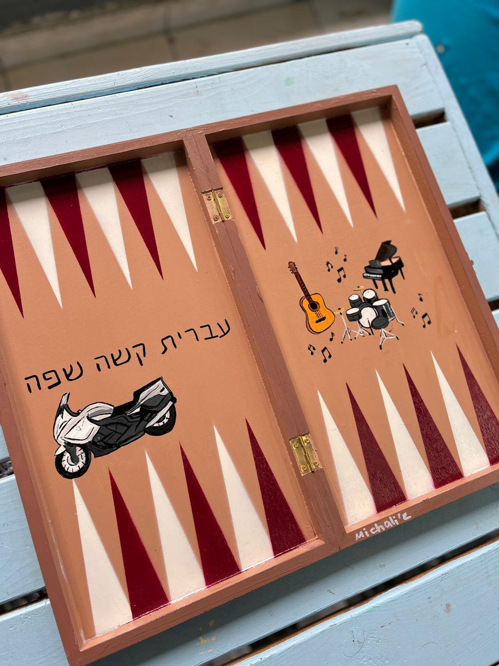 תמונה בצד אחד, מספר אייקונים בצד שני