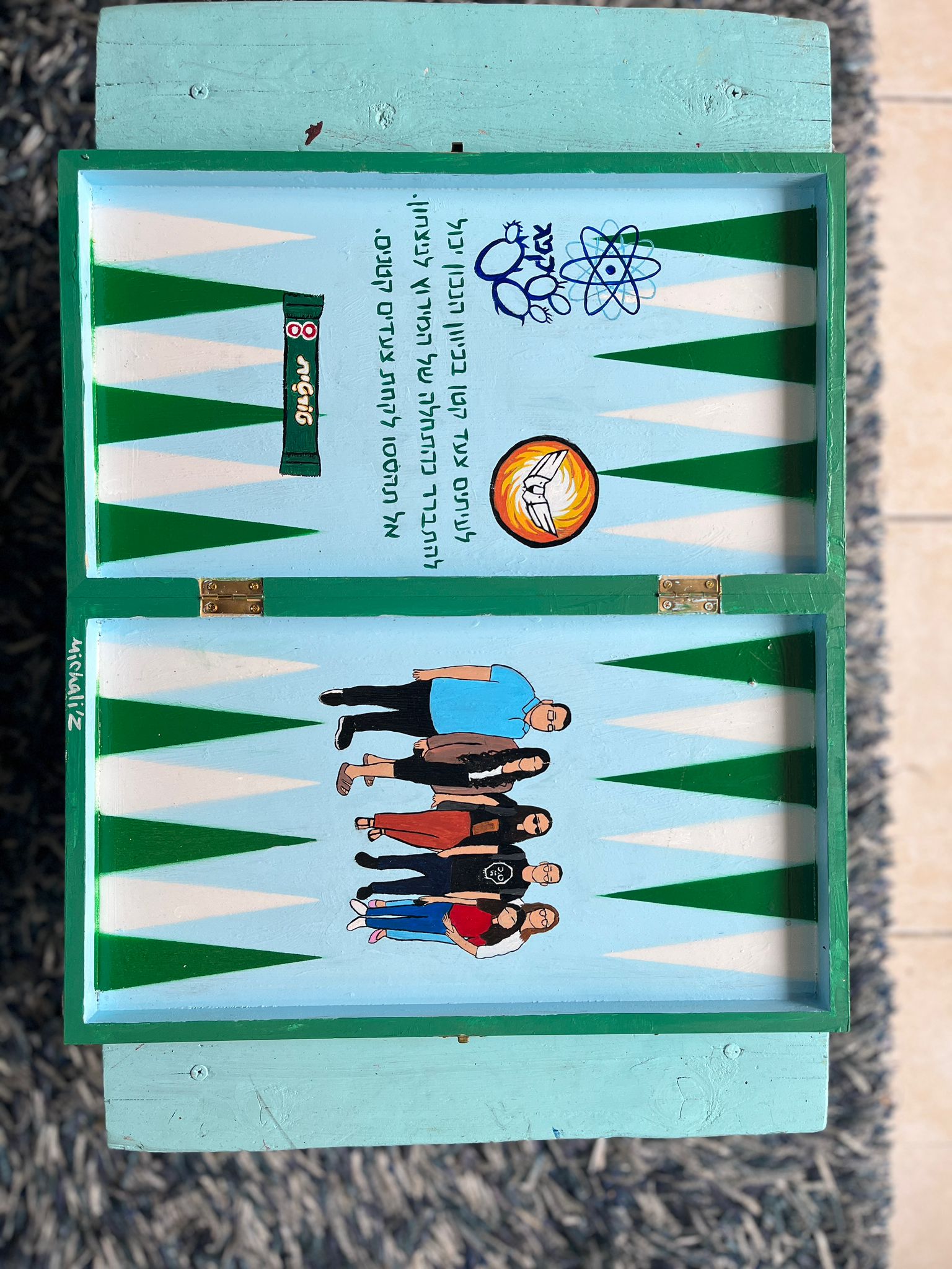 תמונה בצד אחד, מספר אייקונים בצד שני